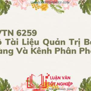 LVTN 6259 - Bộ Tài Liệu Quản Trị Bán Hàng Và Kênh Phân Phối
